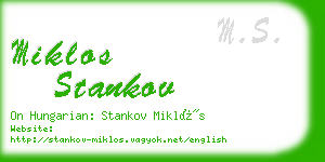 miklos stankov business card